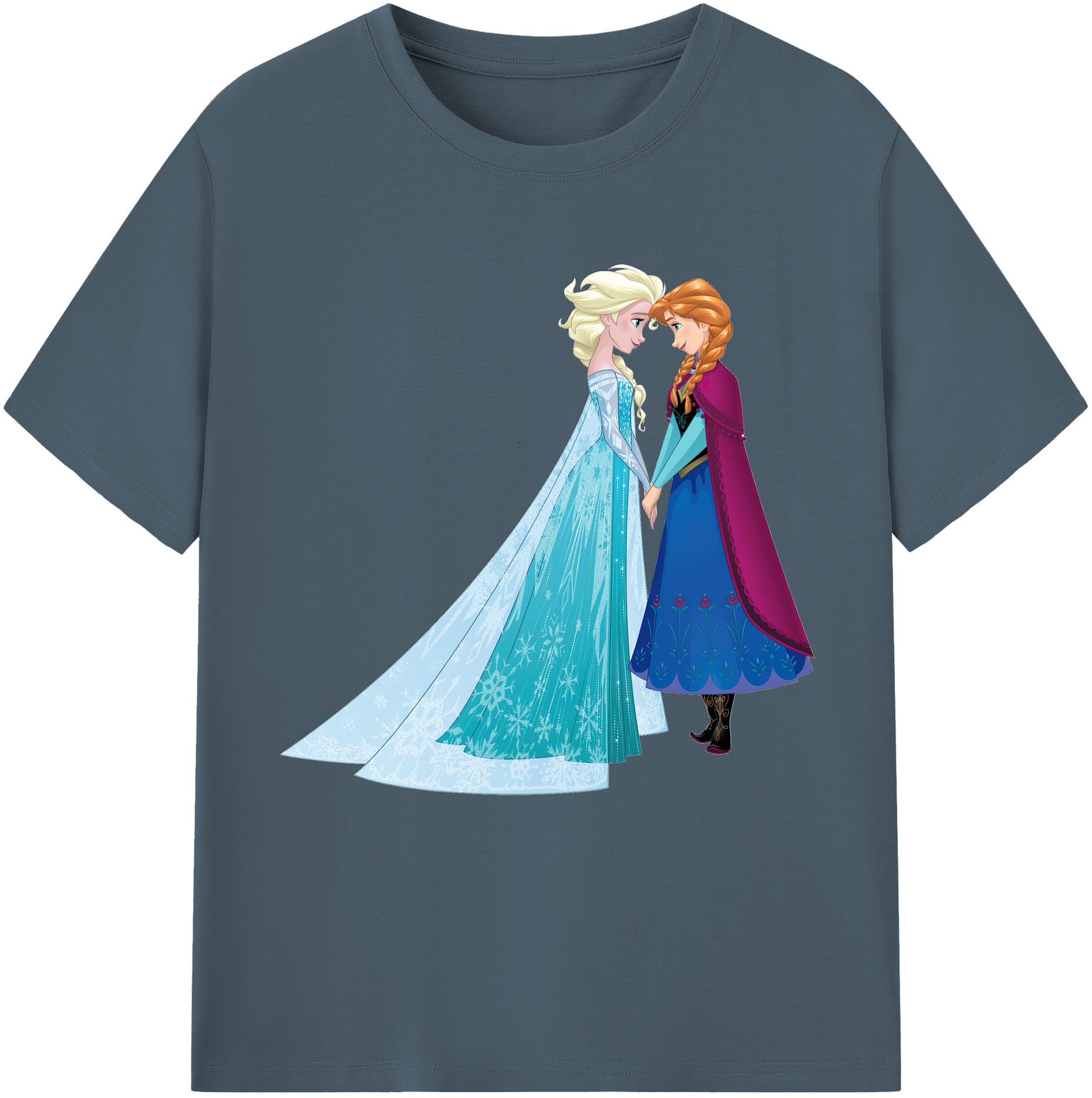 （画像用） アナと雪の女王 アンナ エルサ Frozen Anna Elsa 綿100％半袖Tシャツ（フロントプリント）